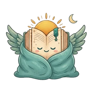 A mascote do BrightLog enrolada numa manta sob um quarto crescente — o lembrete «Descansa»