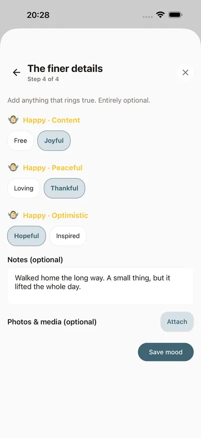 Your daily mood check-in — BrightLog