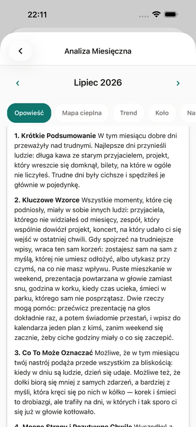 Podsumowanie miesiąca w BrightLogu — historia miesiąca prostym językiem: nastroje, wzorce i jedna sugestia