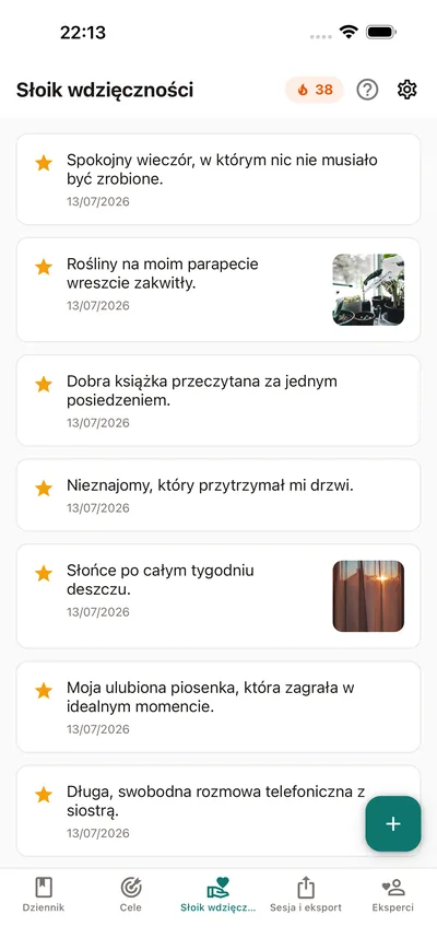 Słoik wdzięczności BrightLog — małe wpisy zbierające się w jednym miejscu w prywatnym dzienniku