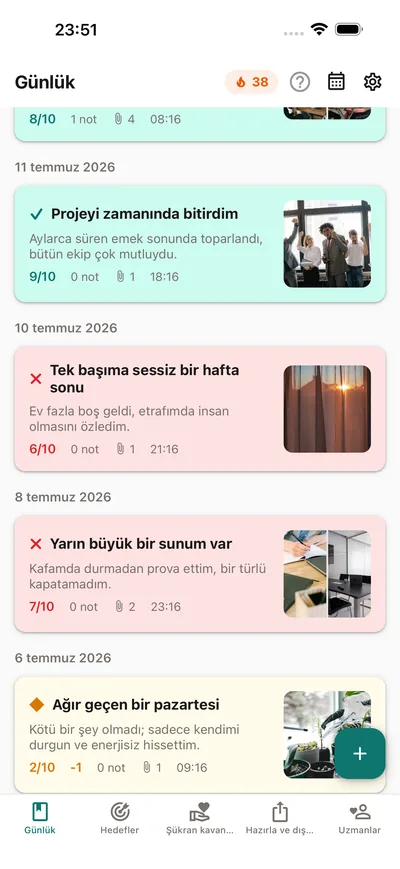 Sana özel ruh hali günlüğü — BrightLog